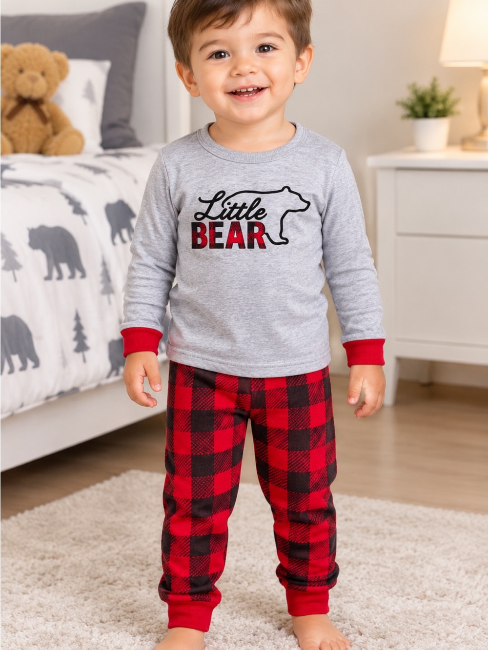 NWT Let’s Get Cozy pajamas size 2T, Red Plaid.